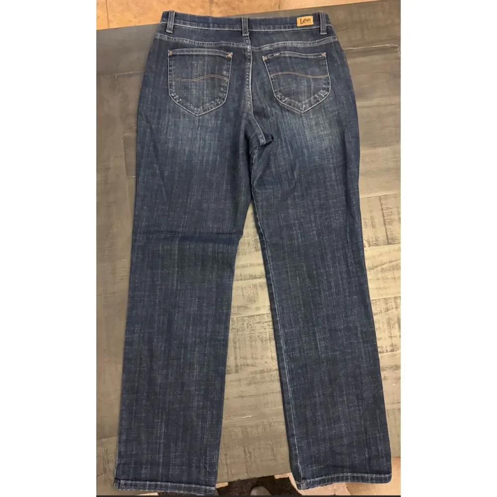 Lee Relaxed Fit Straight Leg Mid Rise Jeans - Sz 10M - Picture 3 of 13